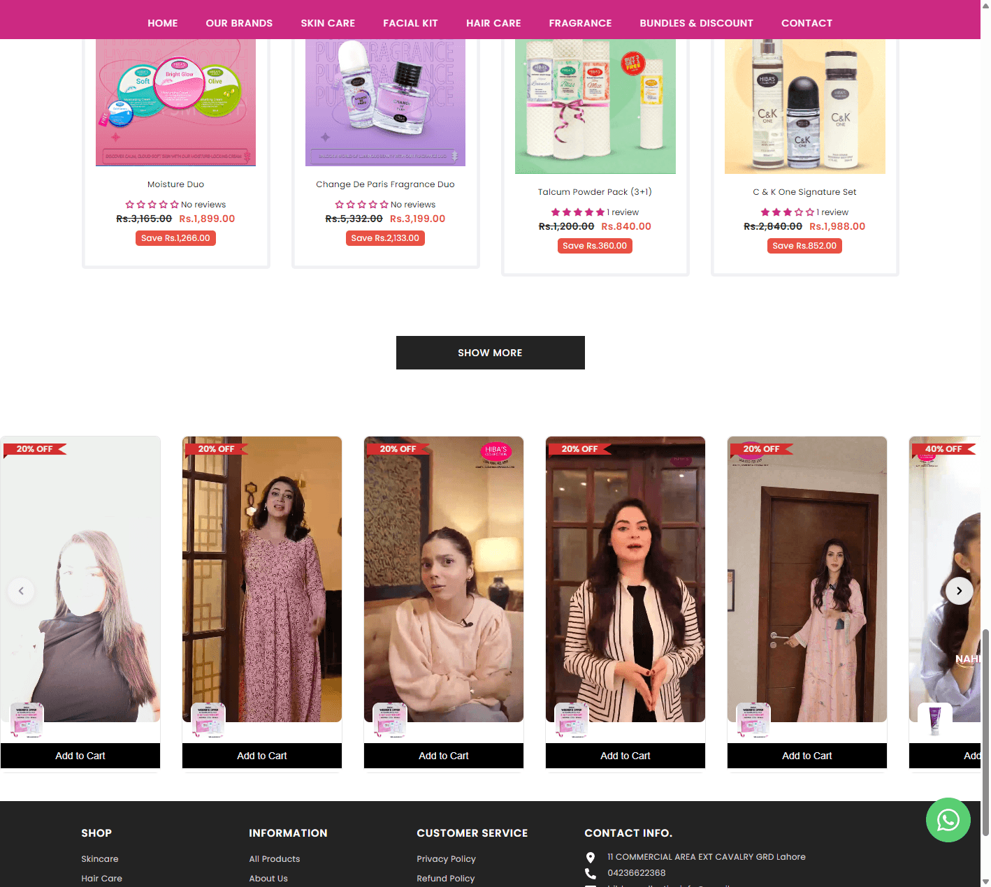 Hibas Collection using ReelPlus shoppable videos