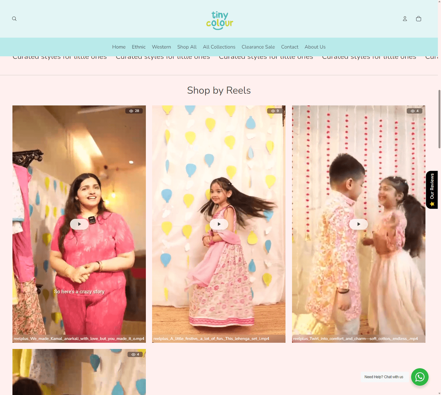 Tiny Colour using ReelPlus shoppable videos