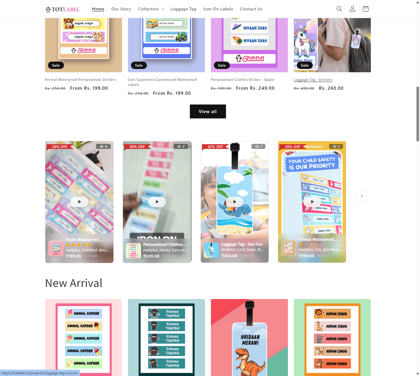 TotLabel using ReelPlus shoppable videos